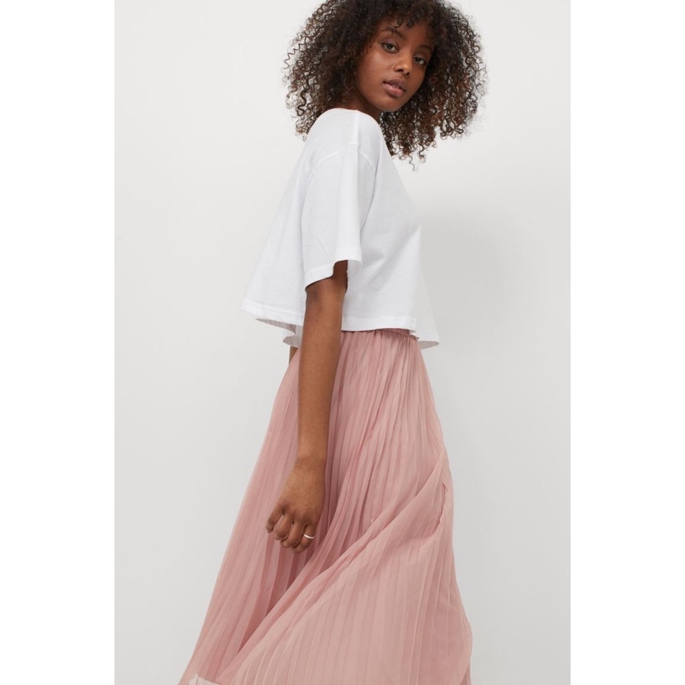 H&M Pink Pleated Skirt